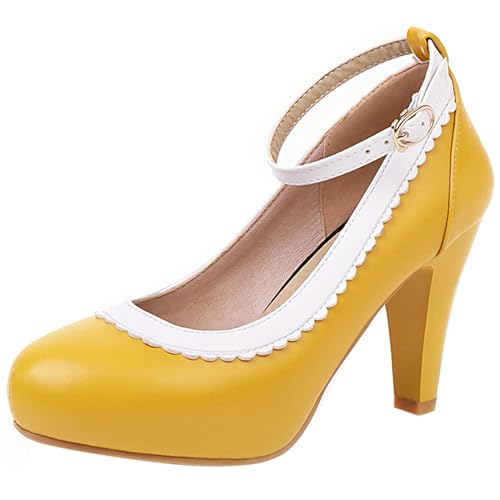 Lishoepin Damen Höhe Ferse Pumpe mit Plateau Shoe0070 Trichterabsatz Gelb Gr 46 EU/48Cn Lishoepin Damen Höhe Ferse Pumpe mit Plateau Shoe0070 Trichterabsatz Gelb Gr 46 EU/48Cn von Lishoepin