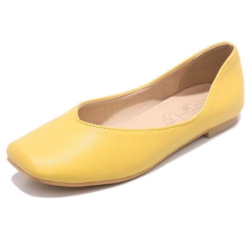 Lishoepin Damen Niedrige Absatz Ballet Schuhe Shoe0064 Flach Gelb Gr 37 EU/38Cn Lishoepin Damen Niedrige Absatz Ballet Schuhe Shoe0064 Flach Gelb Gr 37 EU/38Cn von Lishoepin