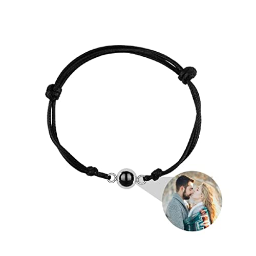 Personalisierte Foto Armband Bild Projektionsarmband im Stein Ich Liebe Dich Armband 100 Sprachen für Damen Herren Runde kugel Projektion Armband Freundschaft Denkmal Geschenk Verstellbarer Lederseil von Liskanap