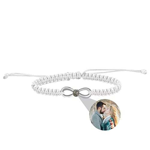 Personalisierte Foto Armband Infinity Unendlichkeit Projektion Armband mit Bild im Stein Einstellbar Ich Liebe Dich Armband 100 Sprachen für Damen Herren Paar Freundschaft Weihnachten Geschenk von Liskanap