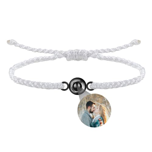 Personalisierte Foto Armband Projektionsarmband mit Bild im Stein Ich Liebe Dich Armband 100 Sprachen für Herren Damen Cicret kugel Projektion Armband Weihnachten Freundschaft Denkmal Geschenk von Liskanap