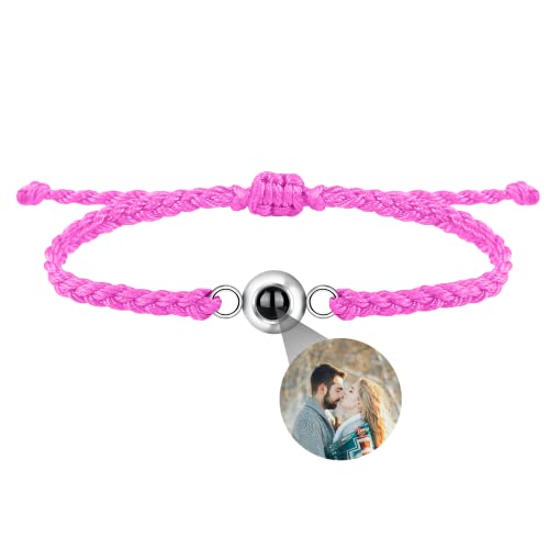 Personalisierte Foto Armband Projektionsarmband mit Bild im Stein Ich Liebe Dich Armband 100 Sprachen für Herren Damen Cicret kugel Projektion Armband Weihnachten Freundschaft Denkmal Geschenk von Liskanap