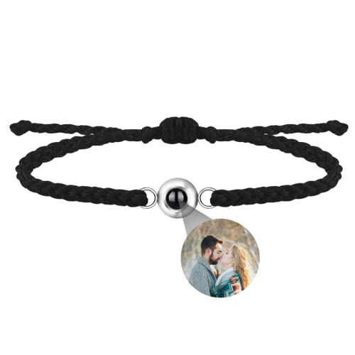 Personalisierte Foto Armband Projektionsarmband mit Bild im Stein Ich Liebe Dich Armband 100 Sprachen für Herren Damen Cicret kugel Projektion Armband Weihnachten Freundschaft Denkmal Geschenk von Liskanap