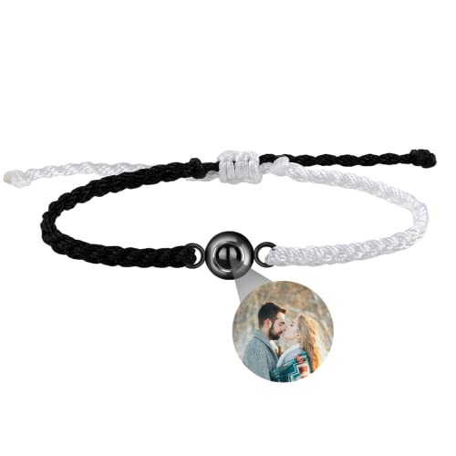 Personalisierte Foto Armband Projektionsarmband mit Bild im Stein Ich Liebe Dich Armband 100 Sprachen für Herren Damen Cicret kugel Projektion Armband Weihnachten Freundschaft Denkmal Geschenk von Liskanap