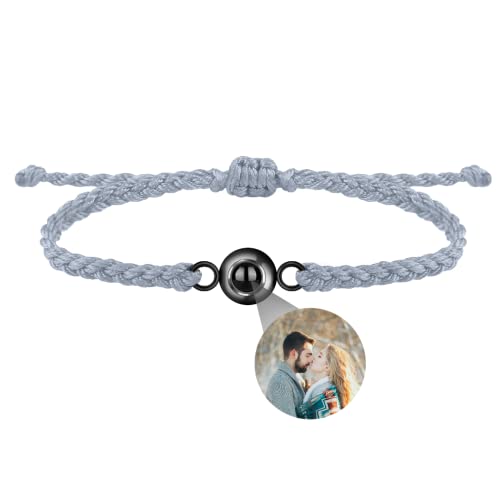 Personalisierte Foto Armband Projektionsarmband mit Bild im Stein Ich Liebe Dich Armband 100 Sprachen für Herren Damen Cicret kugel Projektion Armband Weihnachten Freundschaft Denkmal Geschenk von Liskanap