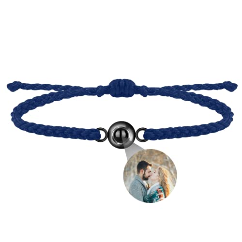 Personalisierte Foto Armband Projektionsarmband mit Bild im Stein Ich Liebe Dich Armband 100 Sprachen für Herren Damen Cicret kugel Projektion Armband Weihnachten Freundschaft Denkmal Geschenk von Liskanap