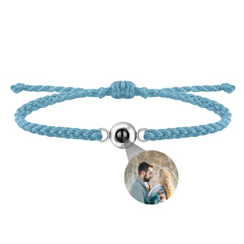 Personalisierte Foto Armband Projektionsarmband mit Bild im Stein Ich Liebe Dich Armband 100 Sprachen für Herren Damen Cicret kugel Projektion Armband Weihnachten Freundschaft Denkmal Geschenk von Liskanap