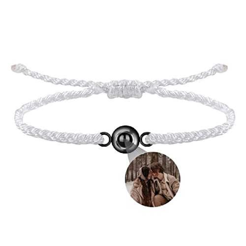 Personalisierte Foto Armband Projektionsarmband mit Bild im Stein Leder Projektion Armband Ich Liebe Dich Armband 100 Sprachen für Damen Herren Runde kugel Denkmal Freundschaft Schmuckgeschenk von Liskanap