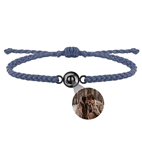 Personalisierte Foto Armband Projektionsarmband mit Bild im Stein Leder Projektion Armband Ich Liebe Dich Armband 100 Sprachen für Damen Herren Runde kugel Denkmal Freundschaft Schmuckgeschenk von Liskanap