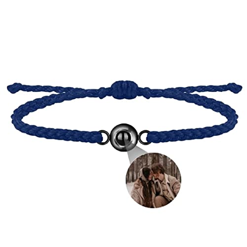 Personalisierte Foto Armband Projektionsarmband mit Bild im Stein Leder Projektion Armband Ich Liebe Dich Armband 100 Sprachen für Damen Herren Runde kugel Denkmal Freundschaft Schmuckgeschenk von Liskanap