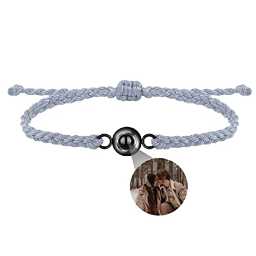 Personalisierte Foto Armband Projektionsarmband mit Bild im Stein Leder Projektion Armband Ich Liebe Dich Armband 100 Sprachen für Damen Herren Runde kugel Denkmal Freundschaft Schmuckgeschenk von Liskanap