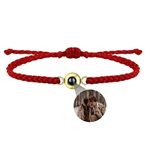 Personalisierte Foto Armband Projektionsarmband mit Bild im Stein Leder Projektion Armband Ich Liebe Dich Armband 100 Sprachen für Damen Herren Runde kugel Denkmal der Liebe Schmuckgeschenk von Liskanap