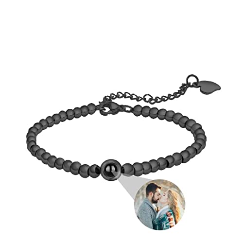 Personalisierte Foto Armband Rund Perle Projektion Armband mit Versteckte Bild im Stein Ich liebe dich Armband 100 Sprachen für Damen Freunde Weihnachten Gedenkfeier Geschenk Silber RoseGold Schwarz Personalisierte Foto Armband Rund Perle Projektion Armband mit Versteckte Bild im Stein Ich liebe dich Armband 100 Sprachen für Damen Freunde Weihnachten Gedenkfeier Geschenk Silber RoseGold Schwarz von Liskanap