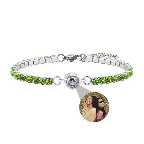 Personalisierte Foto Armband kugel Projektion Armband mit Eigenen Bild im Stein Lupe Foto Armbander Versteckte Ich liebe dich Armband 100 Sprachen für Damen Frauen Freundschaft Edelstahl von Liskanap