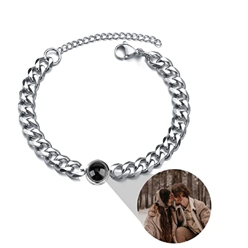 Liskanap Personalisiertes Foto Projektion Armband Bild Armband Ich liebe dich Armband 100 Sprachen Erinnerung an die Liebe Weihnachten Geburtstag Geschenke Für Männer Hip-Hop-Schmuck von Liskanap