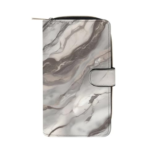 Lismndjs Clutch aus PU-Leder, lange Geldbörse mit Multi-Organizer, Handy, Kreditkartenhalter, dünne Reisetasche, Marble2, 19.7x11x3.5cm von Lismndjs