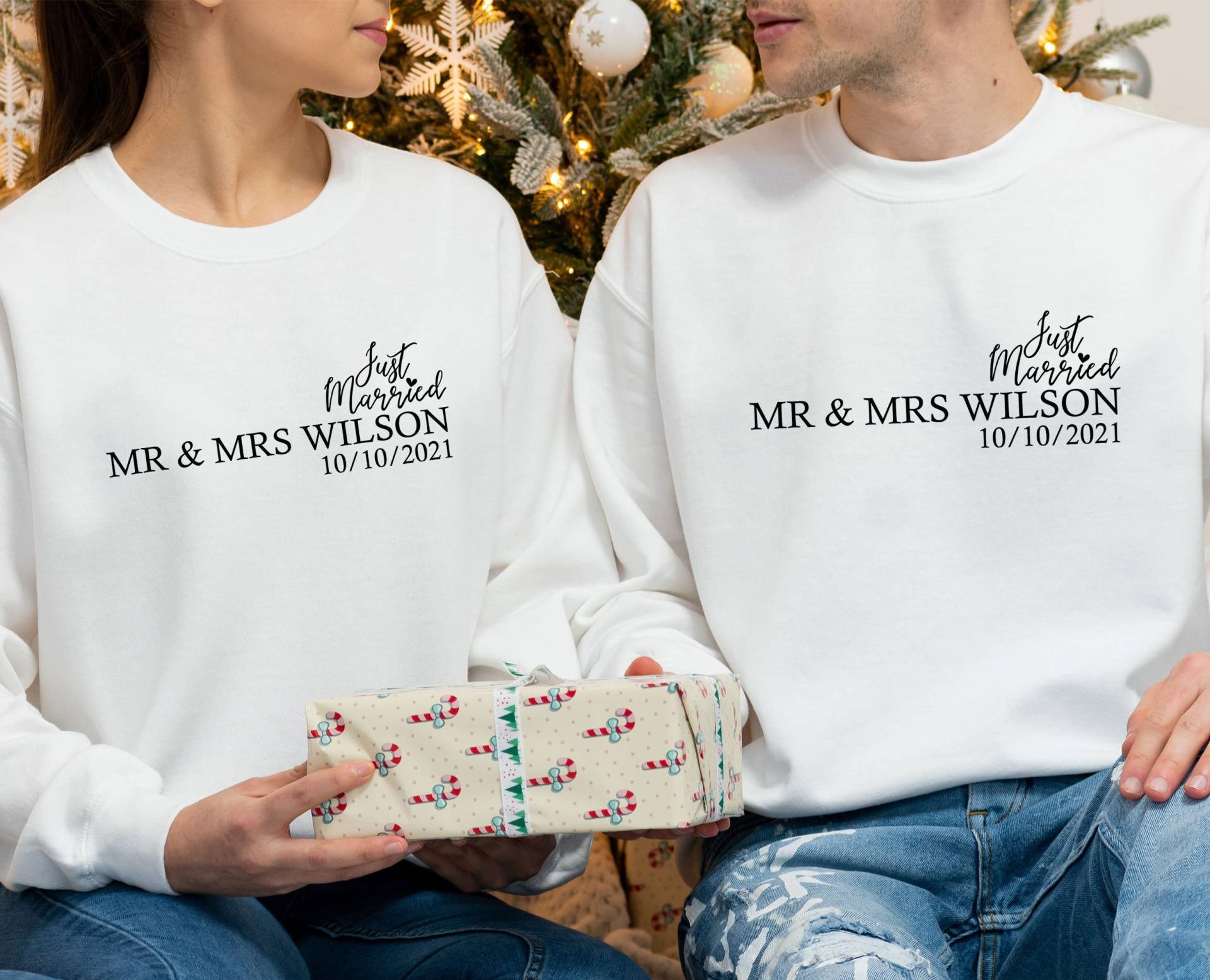 Hochzeit Sweatshirt, Just Married Pullover, Passender Flitterwochen Top, Valentinstag Geschenk, Brautpaar Nach Maß von LismoreBoutique