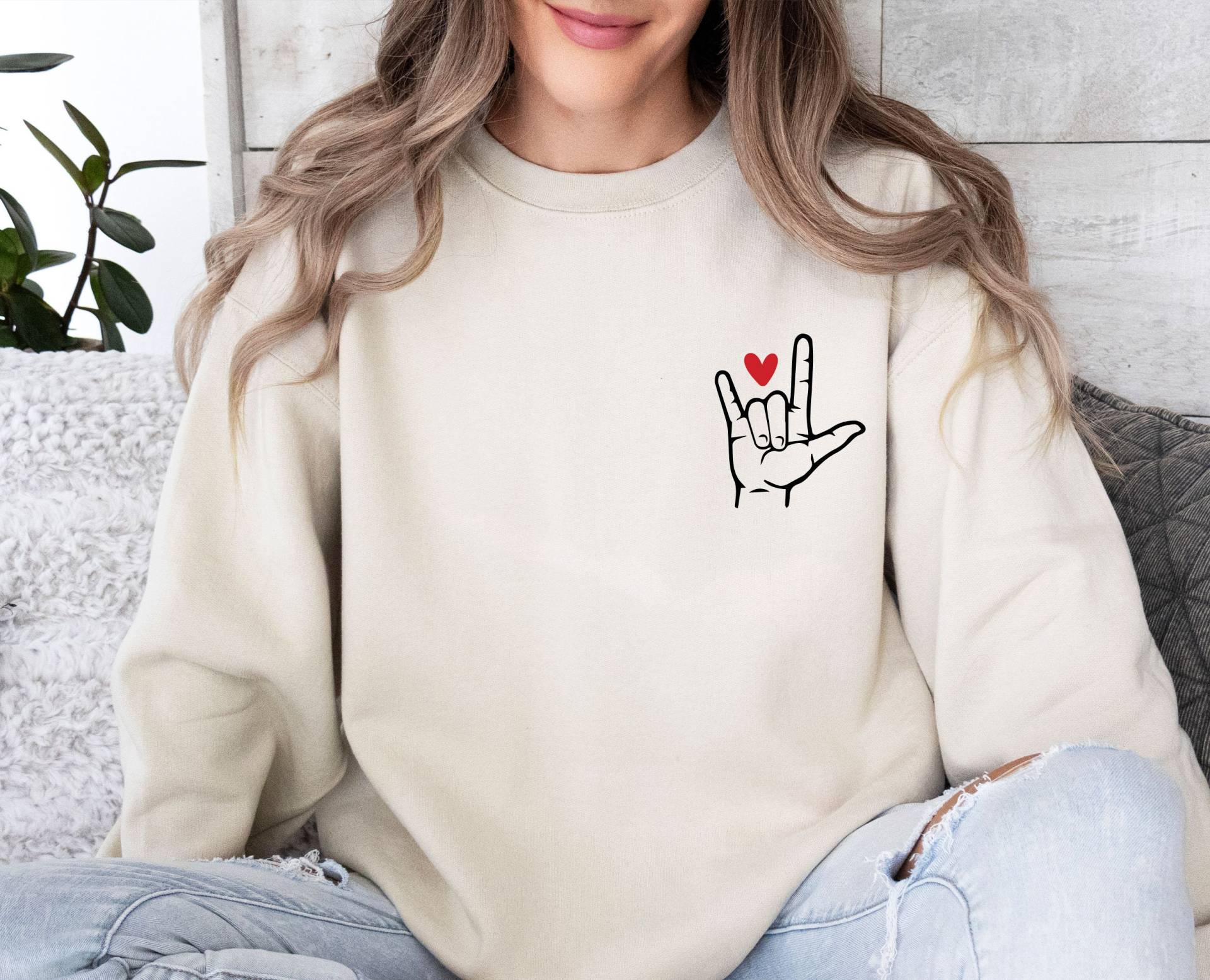 Liebe Sweatshirt, Zeichensprache, Valentinstag Geschenk, Ich Liebe Dich Pullover, Zeichen Geschenk von LismoreBoutique
