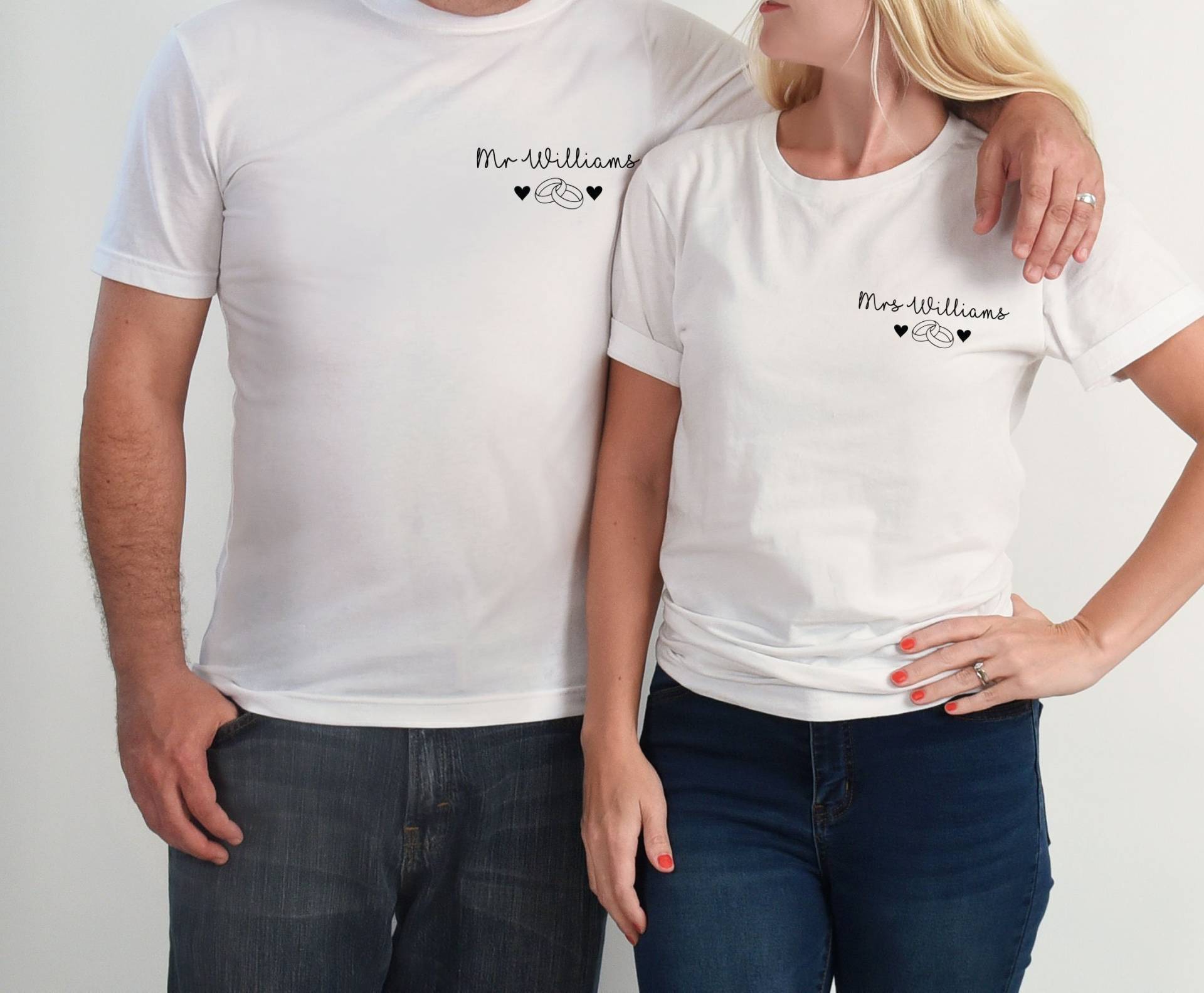 Mrs To Be T-Shirt, Mr Und Shirt, Flitterwochen Personalisierte Paar Passendes Zukünftige Frau T-Shirt von LismoreBoutique
