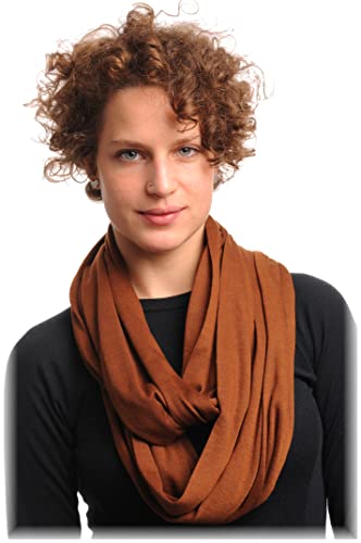 Chocolate Brown Soft Cotton Snood Scarf - Braun Loopschal (Schlauchschal, Tube Scarf) von LissKiss