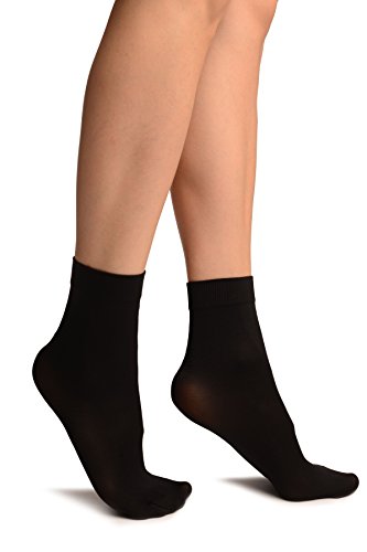 LissKiss Black Comfort Top Strong Ankle High Socks - Schwarz Socken, Einheitsgroesse (37-42) von LissKiss