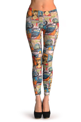 LissKiss Comics Couple - Mehrfarbig Leggings Einheitsgroesse (32-38) von LissKiss