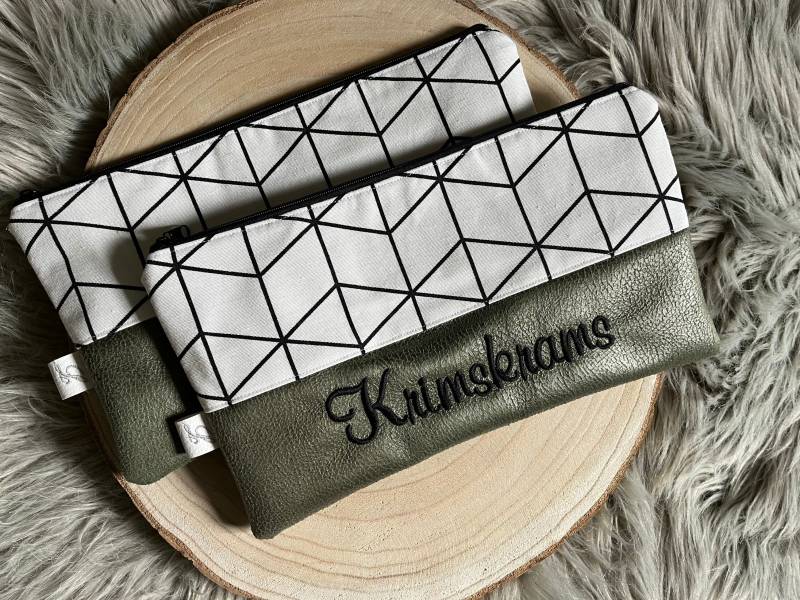 Kosmetiktasche Universaltasche Krimskrams Mädchenkram Geometrisch von LissisNaehstuebchen