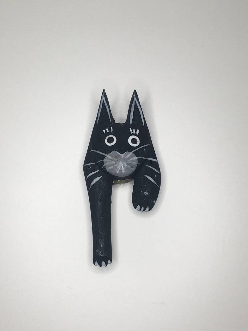 3D Schwarze Katze Button Cover Up von ListaEssentialsGifts