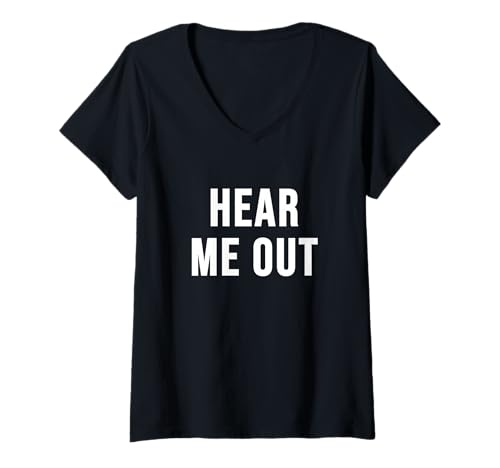Damen Höre Mich an T-Shirt mit V-Ausschnitt Damen Höre Mich an T-Shirt mit V-Ausschnitt von Listen