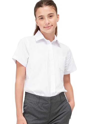 Listers Schoolwear Mädchen Bluse/Bluse, kurzärmelig, pflegeleicht, Alter 3–16 Jahre Gr. 15-16 Jahre, Weiß - Kurzarm Listers Schoolwear Mädchen Bluse/Bluse, kurzärmelig, pflegeleicht, Alter 3–16 Jahre Gr. 15-16 Jahre, Weiß - Kurzarm von Listers Schoolwear