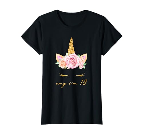 18.Geburtstag Mädchen Einhorn Krone OMG I'M 18 Geschenk T-Shirt von Listige Geschenkidee zum 18 Geburtstag Mädchen OMG