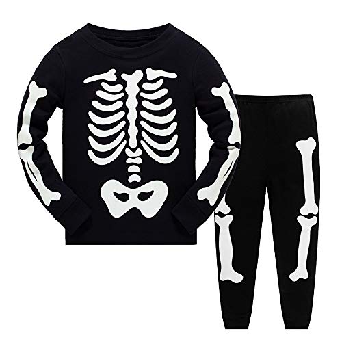 Ältere Jungen Halloween Schlafanzüge für Jungen Kinder Kleinkind Skelett Nachtwäsche Pyjamas Lange Ärmel Pjs Set Größe 11-12 Jahre 12T von LitBud