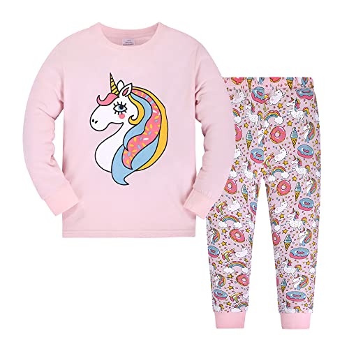 Baby Mädchen Einhorn Weihnachten Schlafanzüge Nachtwäsche 2 stücke Lange Ärmel Tops + Hosen Sets für Kleinkind Größe 7-8 Jahre 8T das Erntedankfest Geschenk von LitBud