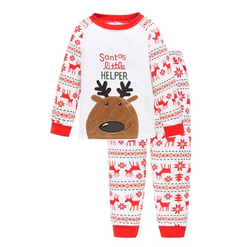 Kleinkind Jungen Weihnachten Schlafanzüge für Kleinkind Kinder Rentiere Lange Nachtwäsche Pyjamas Pjs Set Sleepsuit Größe 5-6 Jahre 6T das Erntedankfest Geschenk von LitBud