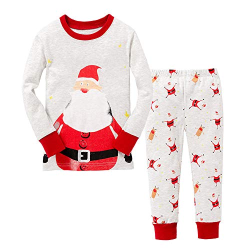 LitBud Ältere Jungen WeihnachtsSchlafanzüge für Jungen Kinder Kleinkind Weihnachtsmann das Erntedankfest Nachtwäsche Pyjamas Langarm Pjs Set Größe 5-6 Jahre 6T von LitBud