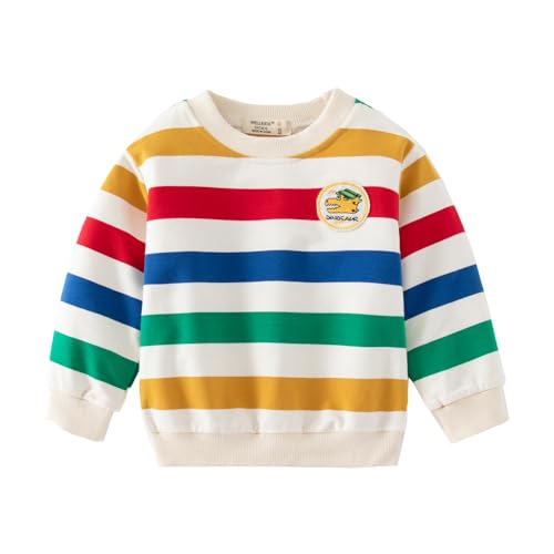 LitBud Jungen Pullover Sweatshirts Regenbogen für Kleinkind Kleidung Top Langarm Jumper Rundhals T Shirt Herbst Winter für Kinder Größe 2-3 Jahre 3T Weihnachten Geschenke von LitBud