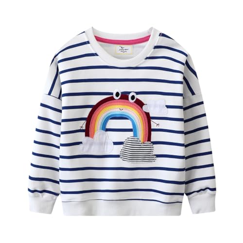LitBud Mädchen Pullover Sweatshirts Regenbogen für Kleinkind Kleidung Top Langarm Jumper Rundhals T Shirt Herbst Winter für Kinder Größe 2-3 Jahre 3T Weihnachten Geschenke von LitBud