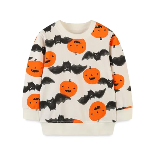 LitBud Pullover Jungen Kürbis Sweatshirt für Kleinkind Kleidung Top Langarm Jumper Rundhals T Shirt Herbst Winter für Kinder Größe 3-4 Jahre 4T Weihnachten Geschenke von LitBud