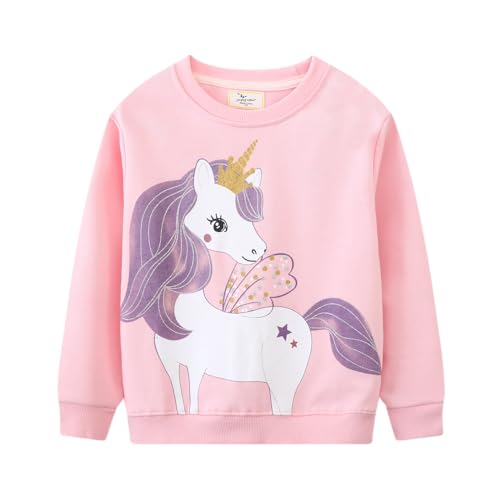 LitBud Pullover Mädchen Einhorn Sweatshirt für Kleinkind Kleidung Top Langarm Jumper Rundhals T Shirt Herbst Winter für Kinder Größe 3-4 Jahre 4T Weihnachten Geschenke von LitBud