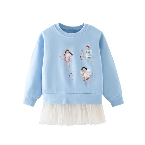 LitBud Pullover Mädchen Elf Sweatshirt für Kleinkind Kleidung Top Langarm Jumper Rundhals T Shirt Herbst Winter für Kinder Größe 3-4 Jahre 4T Weihnachten Geschenke von LitBud