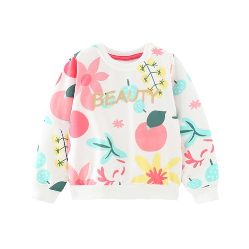 LitBud Pullover für Mädchen Apfel Sweatshirt für Kleinkind Kleidung Top Langarm Jumper Rundhals T Shirt Herbst Winter für Kinder Größe 5-6 Jahre 6T Thanksgiving Geschenke von LitBud