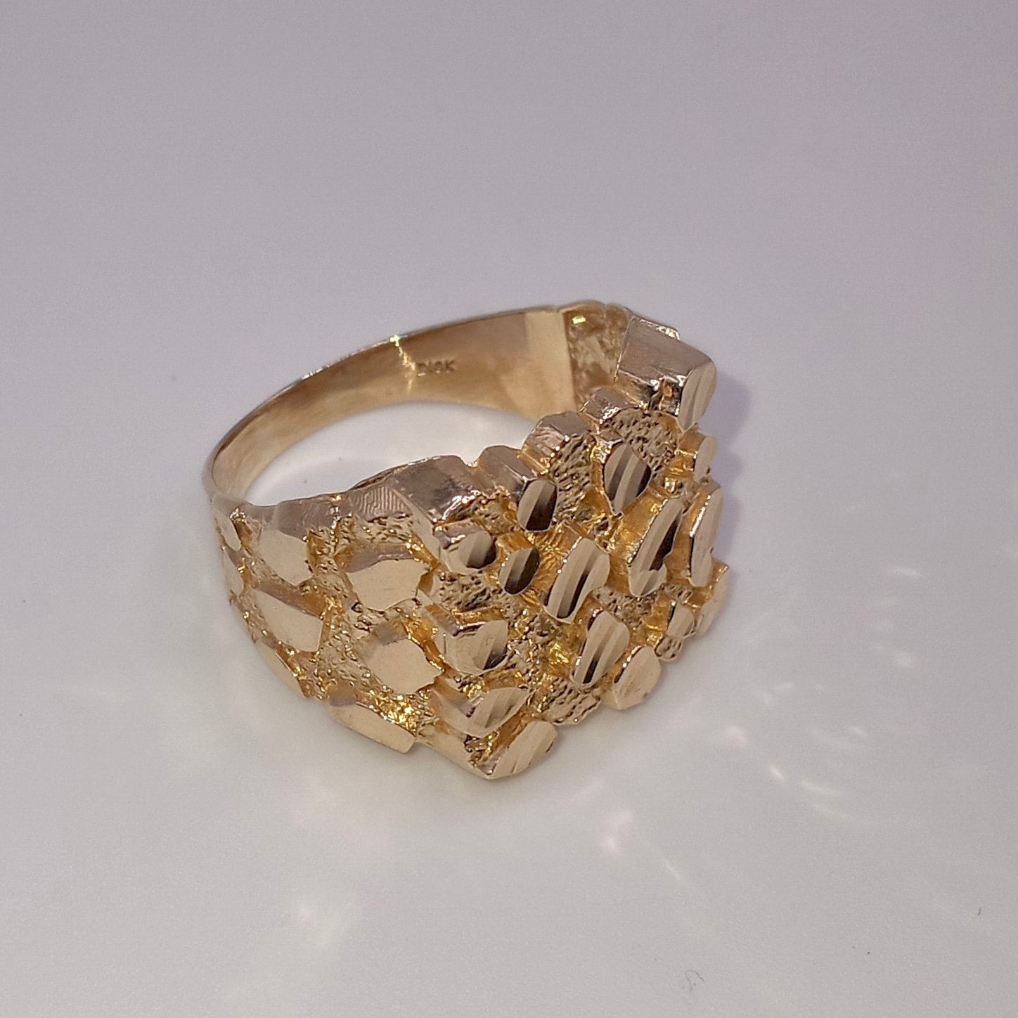 10K Goldnugget 6, 5 Gramm Ring Alle Größen Verfügbar Herren/Damen, Ring, Nugget von LitUpJewelry