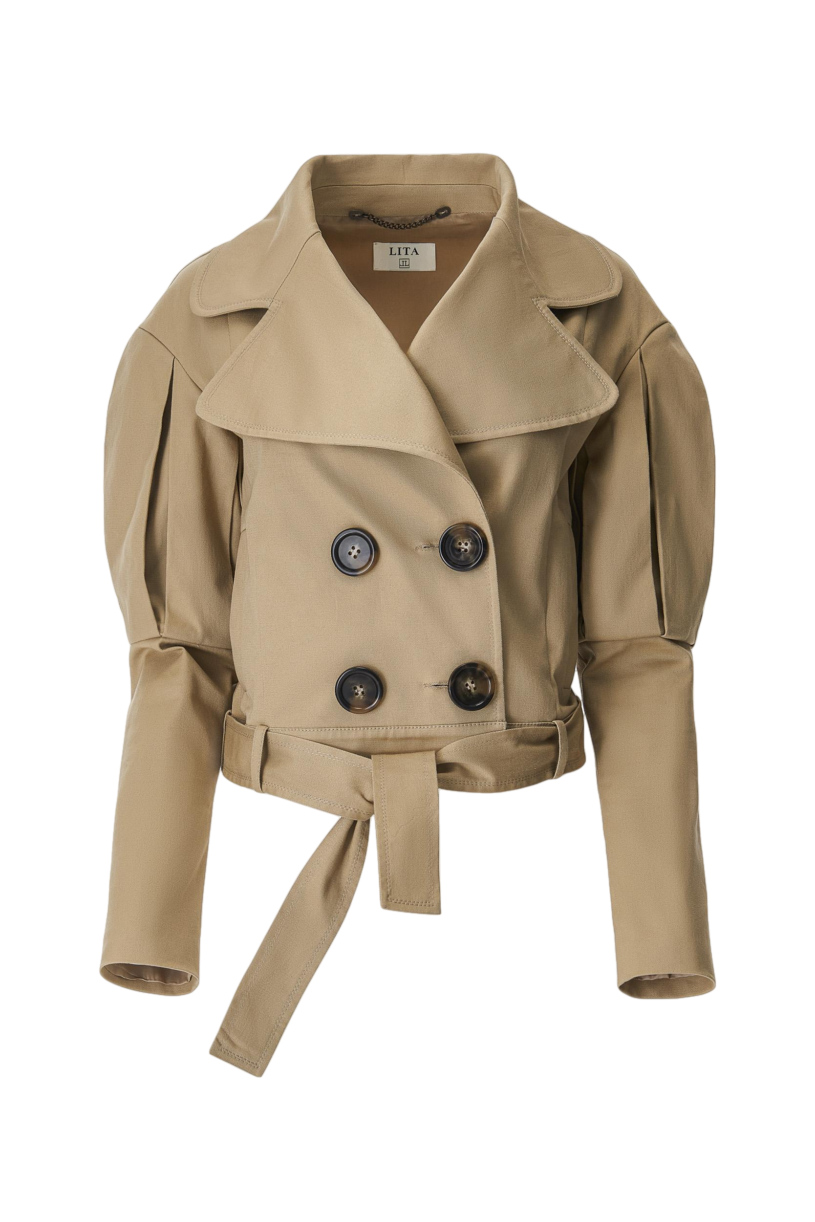 Statement jacket with oversized lapels in  beige von Lita Couture