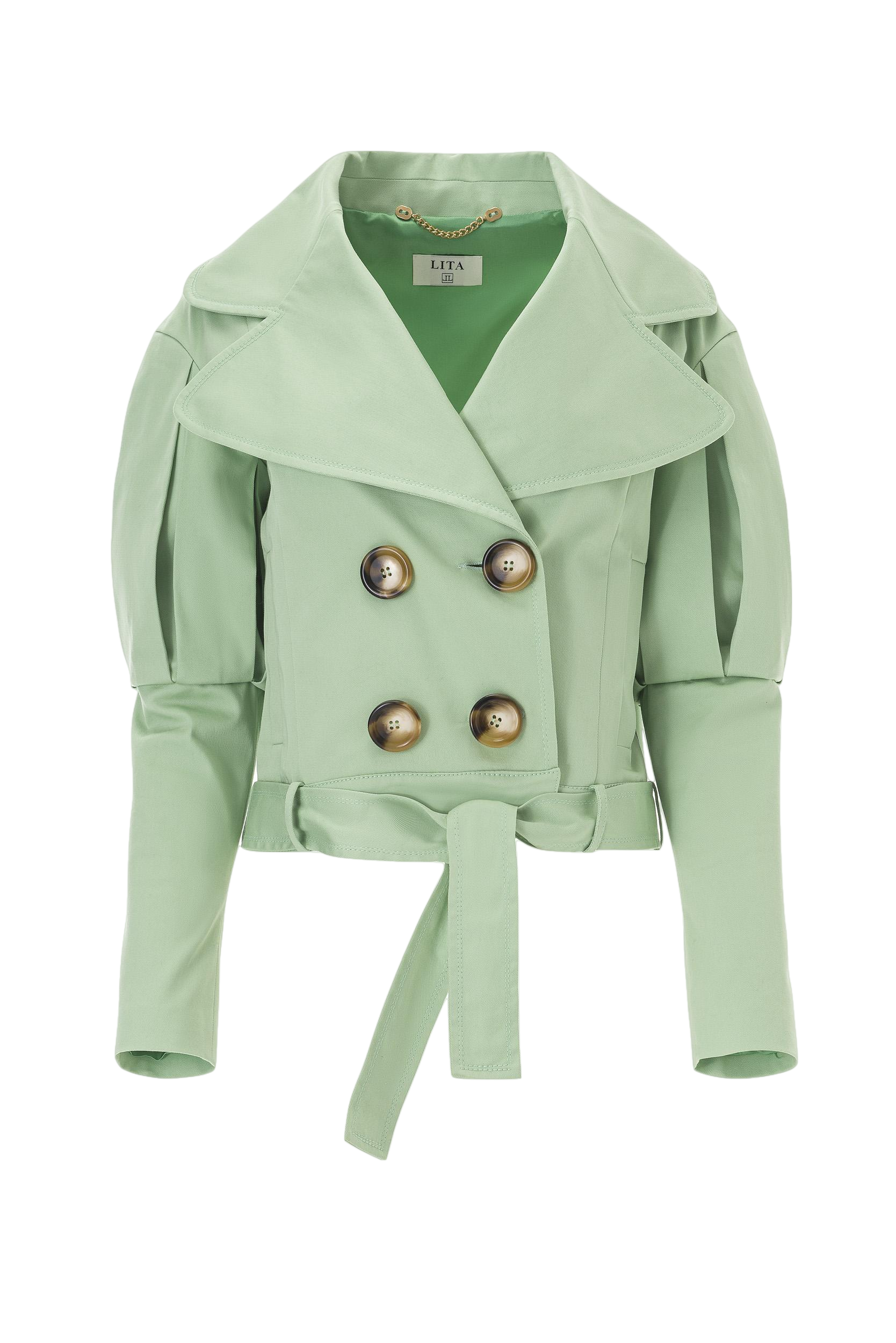 Statement jacket with oversized lapels in  green von Lita Couture
