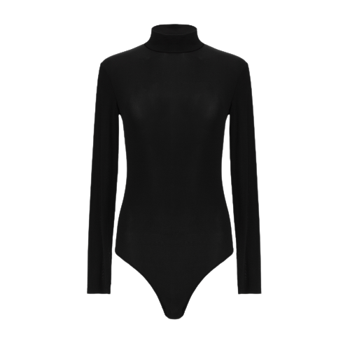 Viscose open-back top in black von Lita Couture