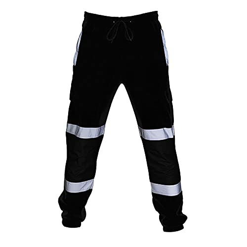 Hose Herren Sporthose Arbeitshose Sicherheit Hosen mit Reflektierendstreifen Hosen Baumwolle Jogging Warnschutzhose Länge Sicherheit Trainingshose Outdoor Fitness Laufen Hosen von Litale