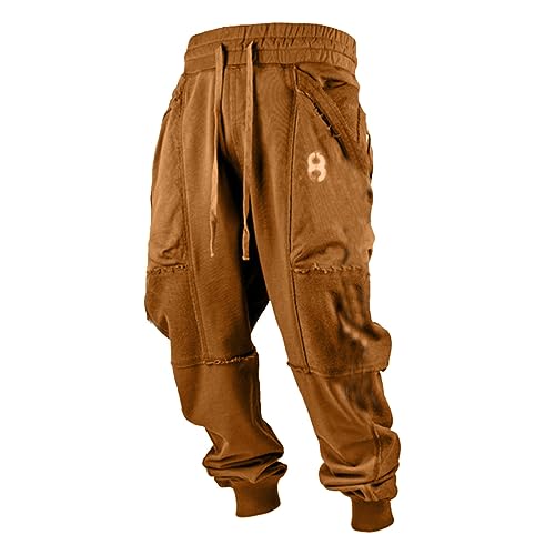 Jogger Trainingshose Herren Fitness Herrenhose Geschenke Für Männer Herren Sweathose Sport Trackpants Herrem Thermo Jogginghose Straight Leg Hose Trachtenhose(Ginger,M) von Litale