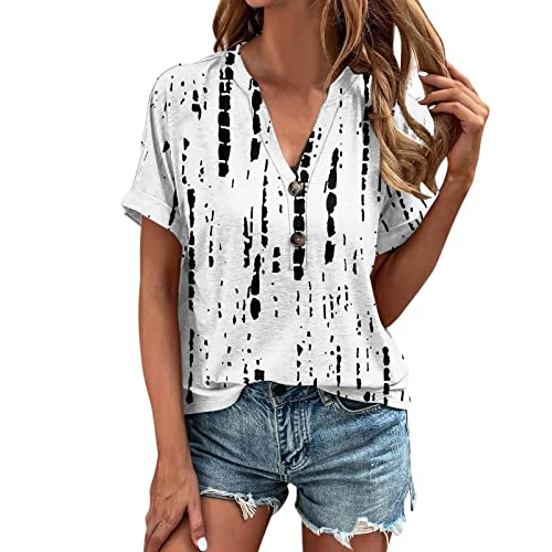 Litale 70er Jahre Bekleidung Damen Topstar Bürostuhl Ersatzrollen Safarihemd Damen Damen Longsleeve Netzhemd Kurzarm Bluse Damen Weiß Stretch Damen Blusen, White,L von Litale