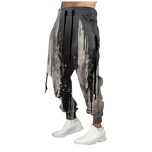 Litale Herren Hose Komfortabel Sporthose Jogger Herren Trainingshose Yoga Trousers Rote Jogginghose Herren Schwarze Hose Herren Elegant Men Jogginghose Herren Weiß(Gray,XXL) von Litale