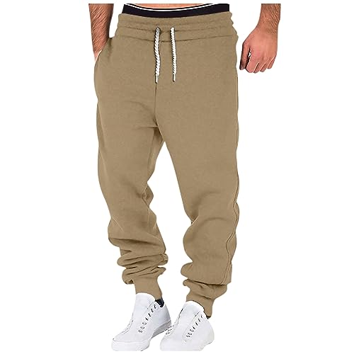 Litale Herren Sporthose Casual Hose Classics Hosen Herren Verjüngt Sporthose Pantalones Casuales De Los Hombres Track Pants Herren Trachtenhose Herren Radler Hosen(Light Brown,4XL) von Litale